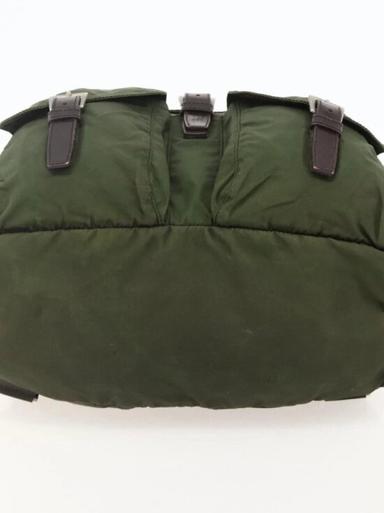 PRADA Backpack Nylon Green Silver Auth bs34371 main image 10